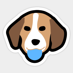 beagle dog with a ball Sticker